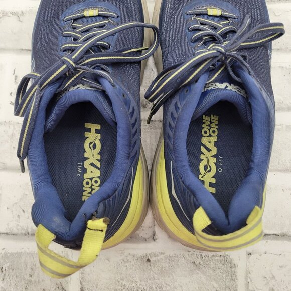 Hoka One One Bondi 6 Navy Blue Yellow Women's size 8 - Picture 5 of 7